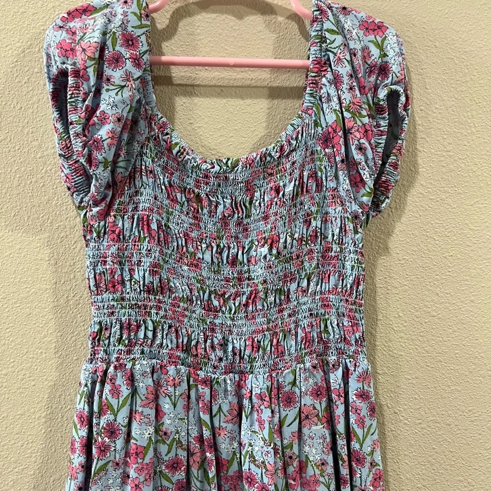 Floral Kids Dress Set - Blue, Red, Pink - Picture 4 of 8